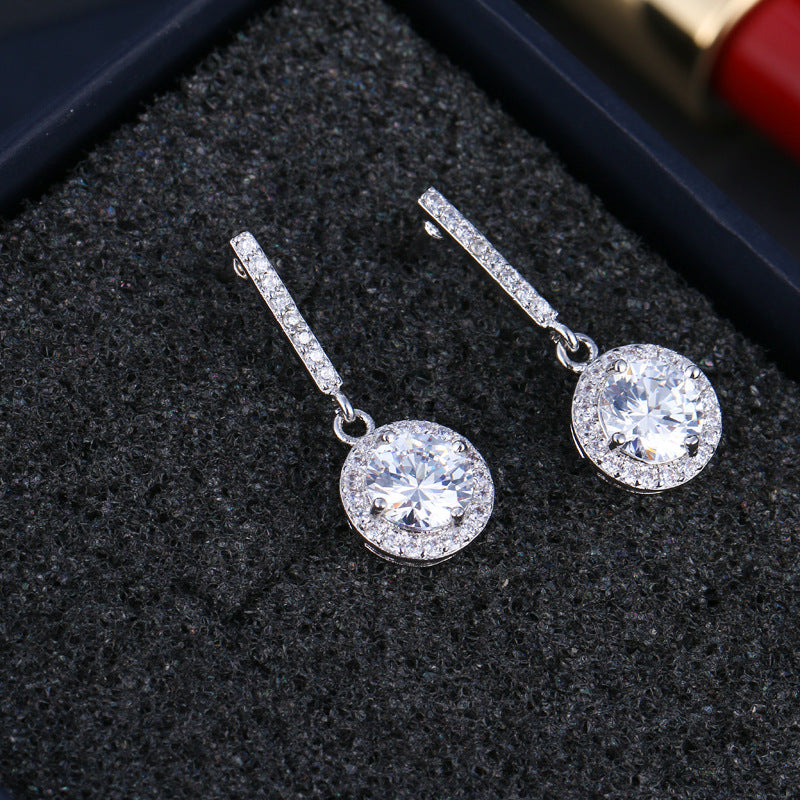 Long zircon earrings