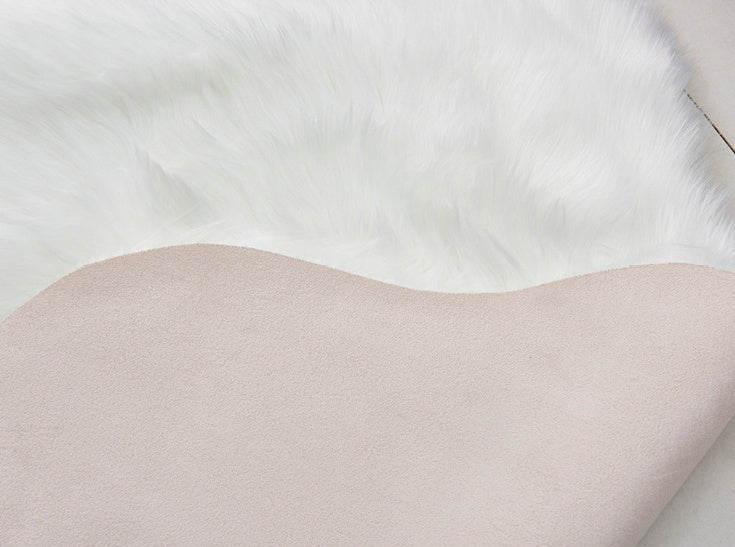 Faux wool leather sofa rug