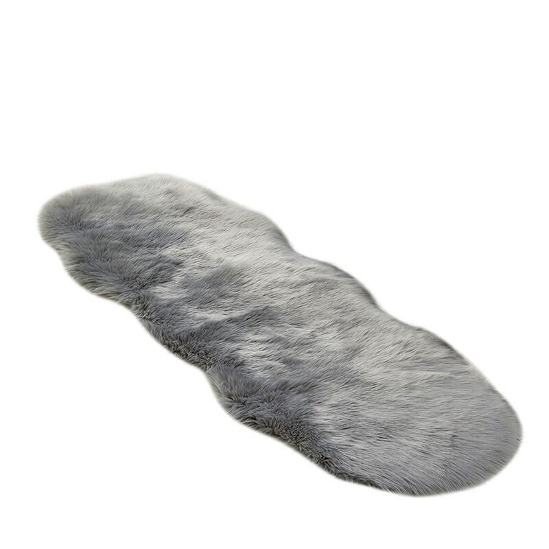 Faux wool leather sofa rug
