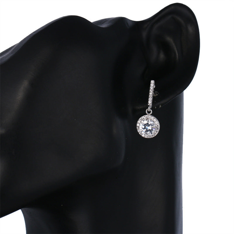 Long zircon earrings