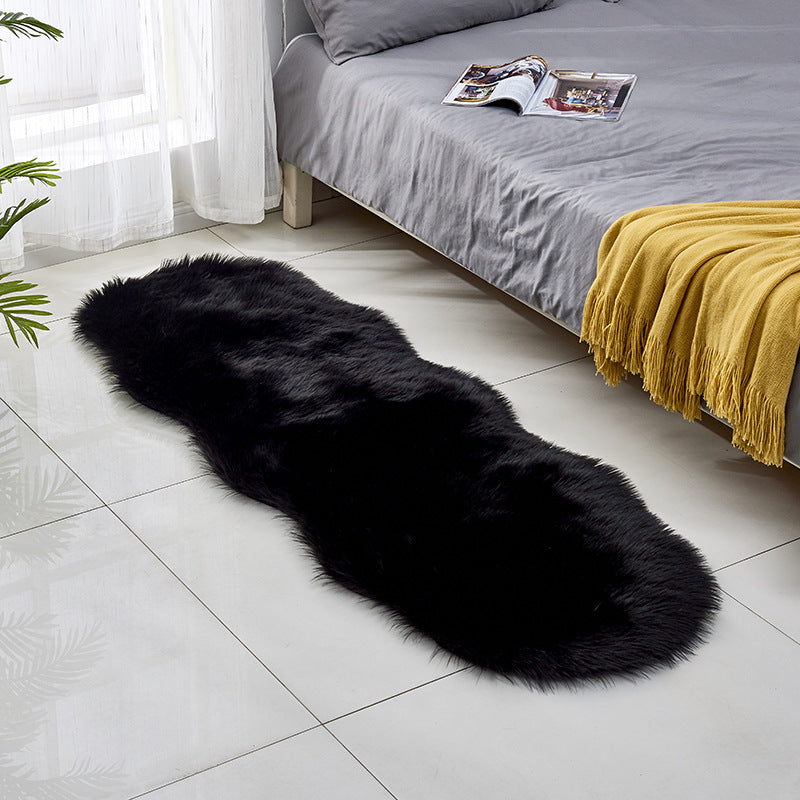 Faux wool leather sofa rug