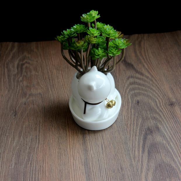 1pc Cartoon Cat Ceramic Planter