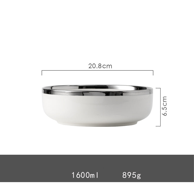 Silver Light Luxury Ceramic Dinnerware