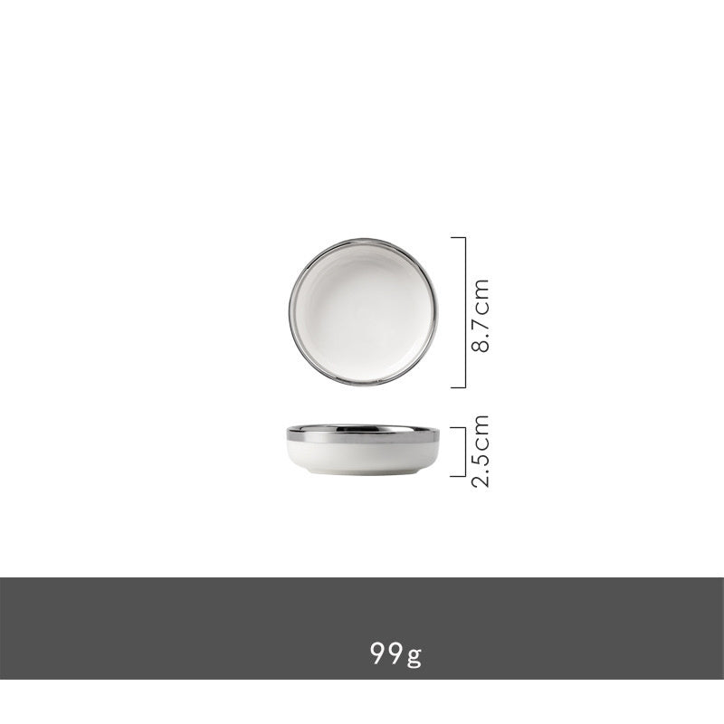 Silver Light Luxury Ceramic Dinnerware
