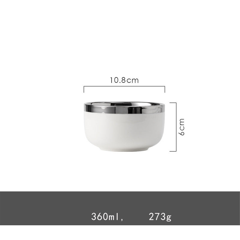 Silver Light Luxury Ceramic Dinnerware