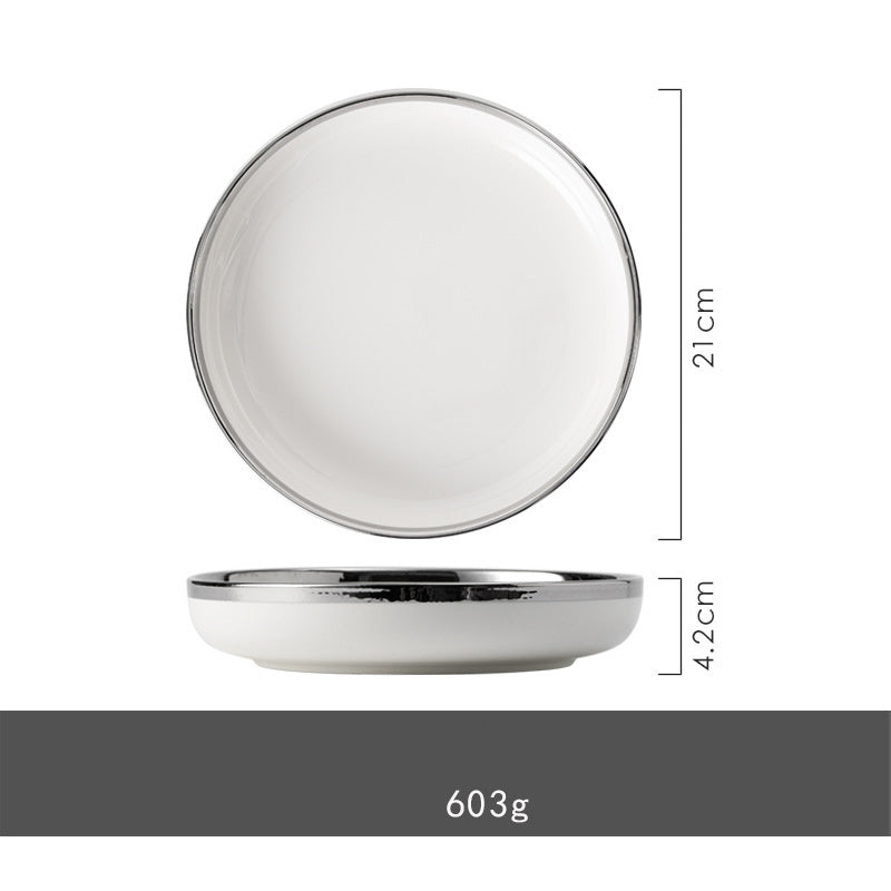 Silver Light Luxury Ceramic Dinnerware