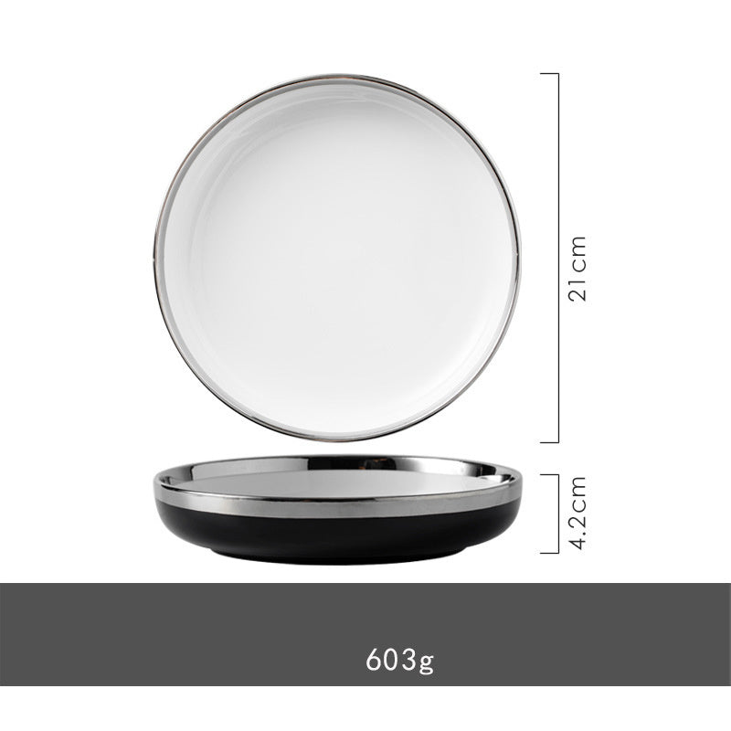 Silver Light Luxury Ceramic Dinnerware