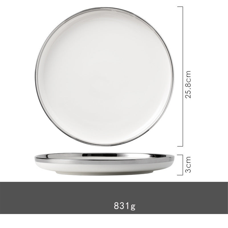Silver Light Luxury Ceramic Dinnerware