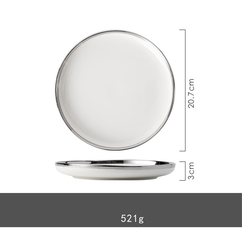 Silver Light Luxury Ceramic Dinnerware