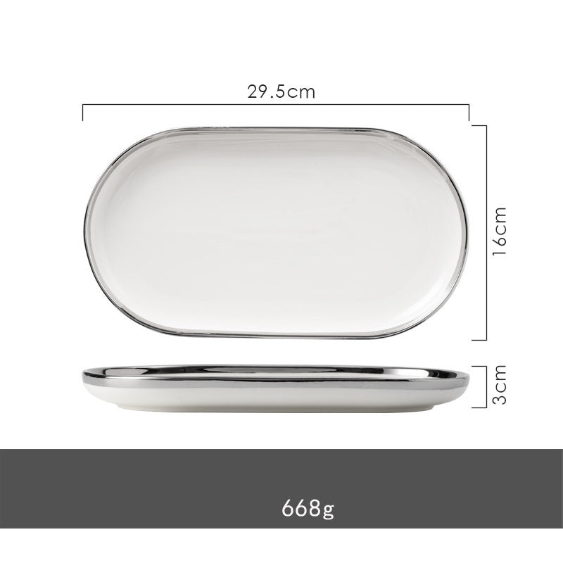 Silver Light Luxury Ceramic Dinnerware